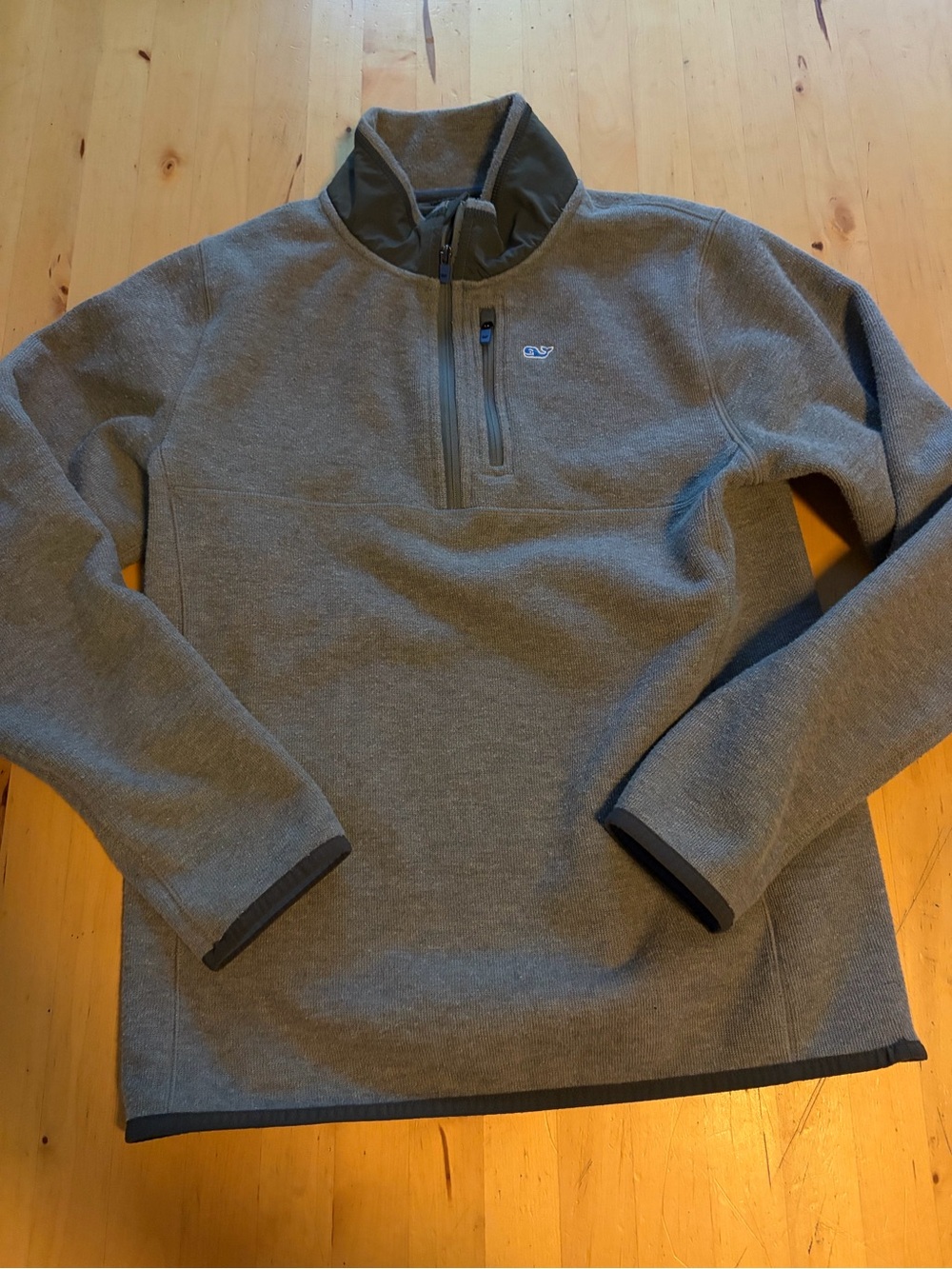 Vineyard Vines Boys Grey Quarter-Zip Pullover Sweater